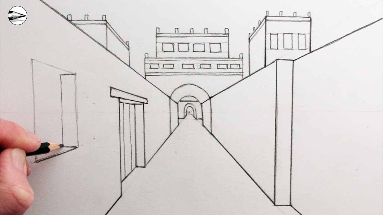 Preview of How to Draw an Alleyway with One-Point Perspective: Narrated Drawing Tutorial