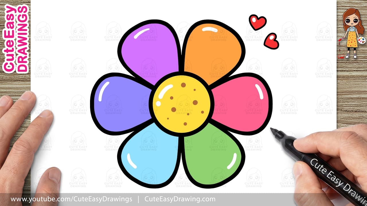Preview of How to Draw a Cute Flower | Easy Flower Drawing for Kids and Toddlers!