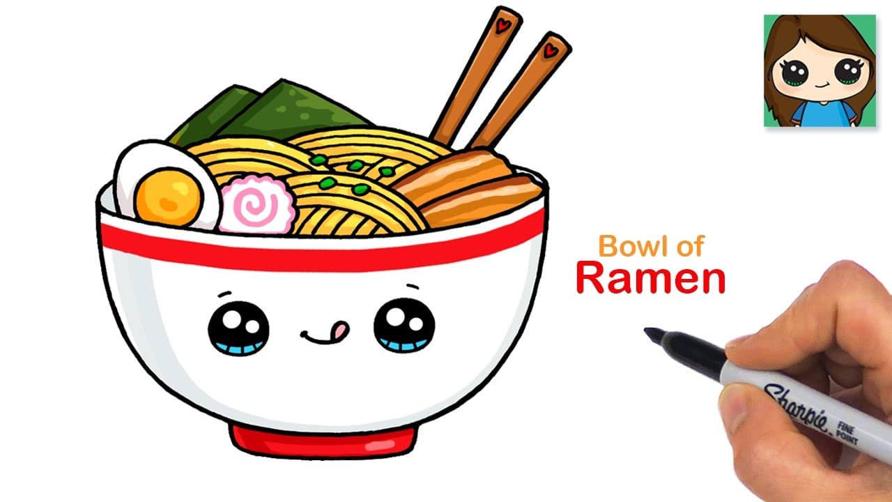 Preview of How to Draw a Ramen Bowl 🍜 Cute Food Art