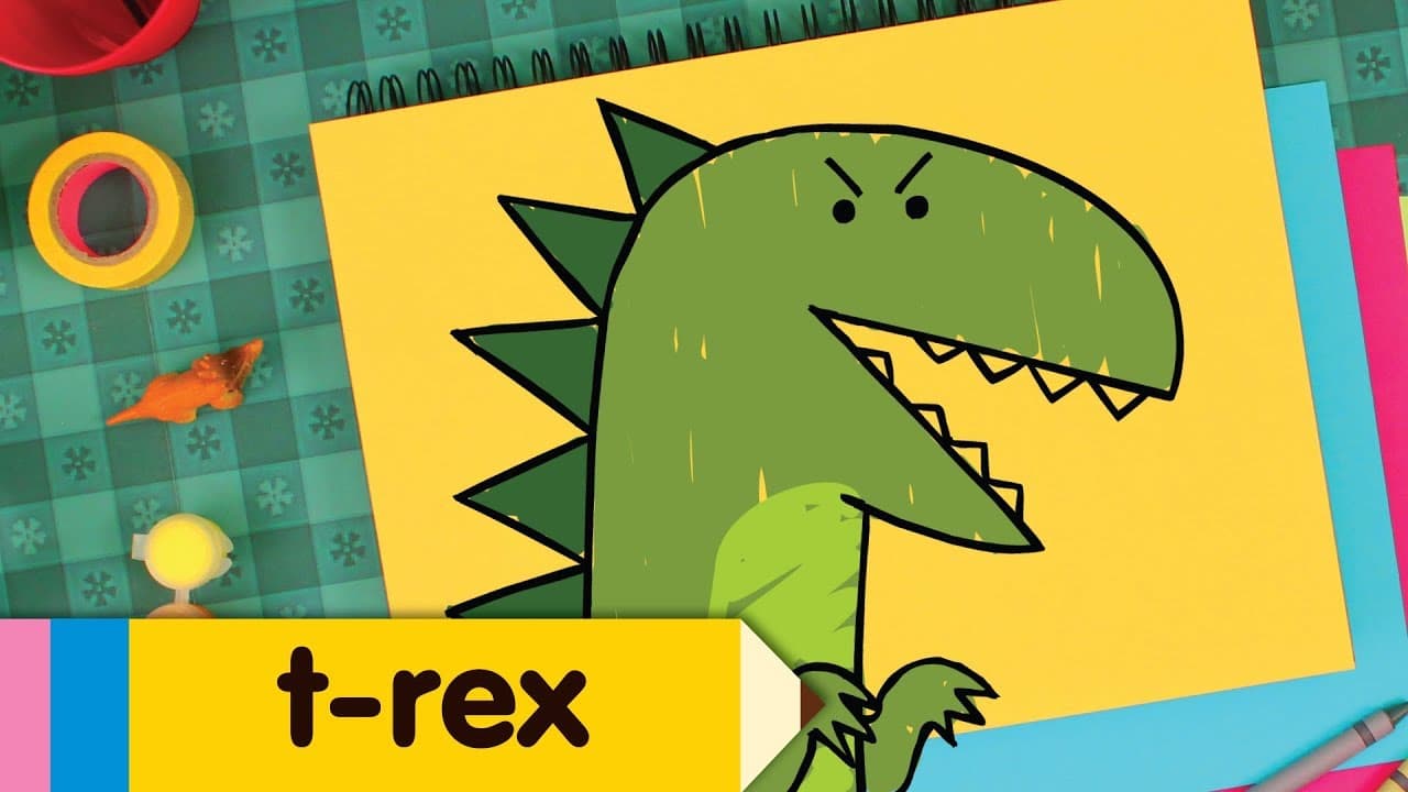 Preview of How to Draw A T-Rex | Dinosaur Drawing Lesson for Kids | Step By Step