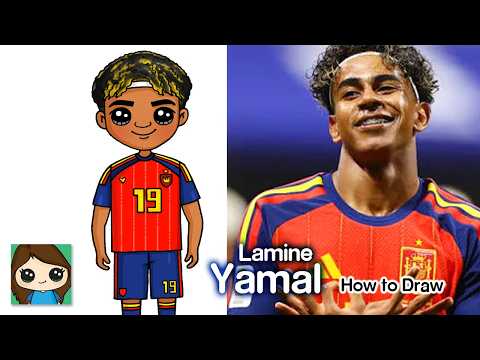 Preview of How to Draw Lamine Yamal ⚽️ FIFA World Cup | Spain Football Soccer Player