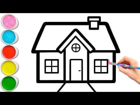 Preview of 🏠🌳 Let's Draw by Hand ✍🏼 Learn Through Play with a Sweet Home Coloring for Kids #440