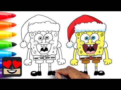 Preview of How To Draw Christmas Spongebob Squarepants