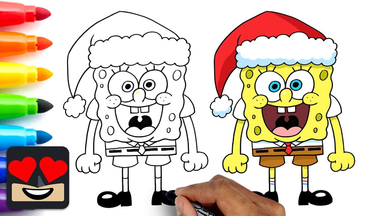 Preview of How To Draw Christmas Spongebob Squarepants