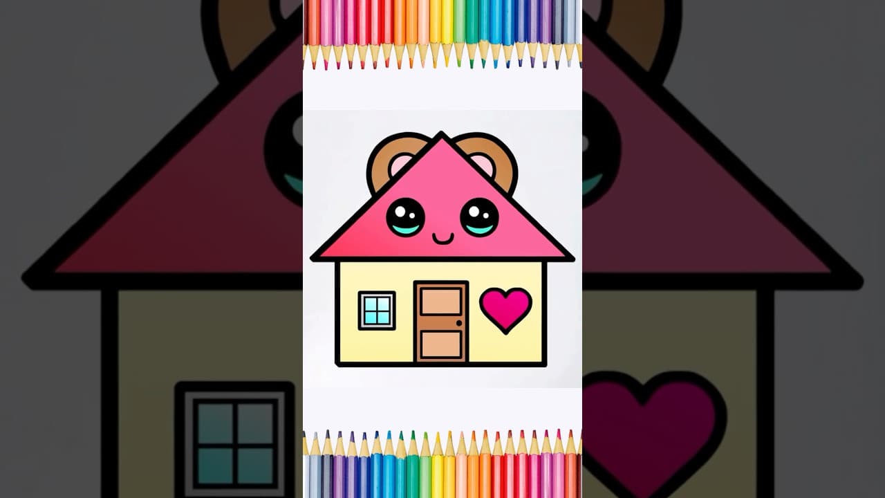Preview of How to Draw a Cute House 🏡 | Easy Step by Step