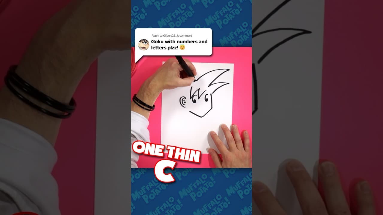 Preview of How to draw Dragonball Z easy! How to draw with numbers and letters!
