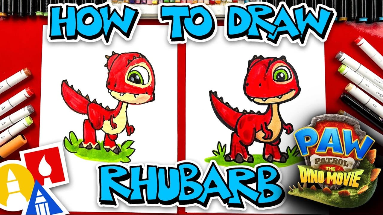 Preview of How To Draw Rhubarb From Paw Patrol The Dino Movie