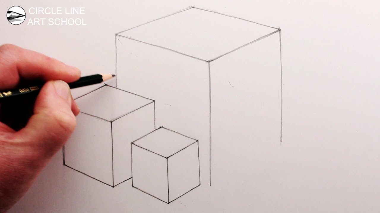 Preview of How to Draw 3D Cubes for Beginners: Overlapping Shapes