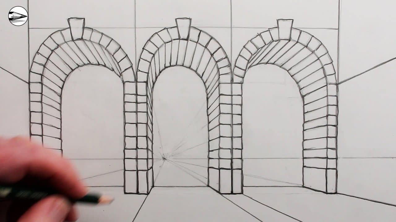 Preview of How to Draw Arches using One-Point Perspective: Narrated Drawing Tutorial