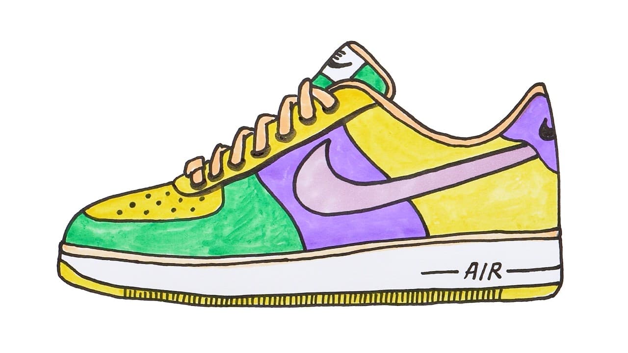 Preview of How To Draw Nike Air Force 1 Shoes  | Step-by-Step Tutorial!