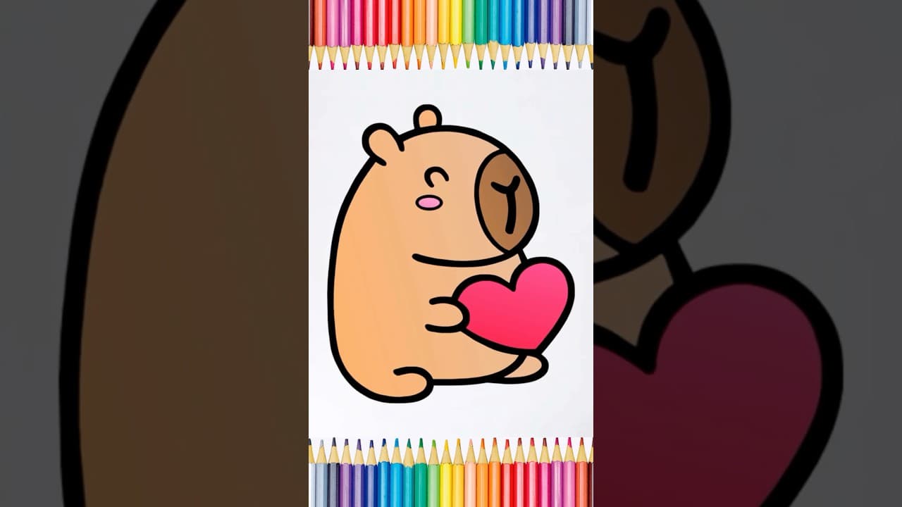 Preview of How to Draw a Cute Capybara with a Heart ❤️ (Easy Tutorial)