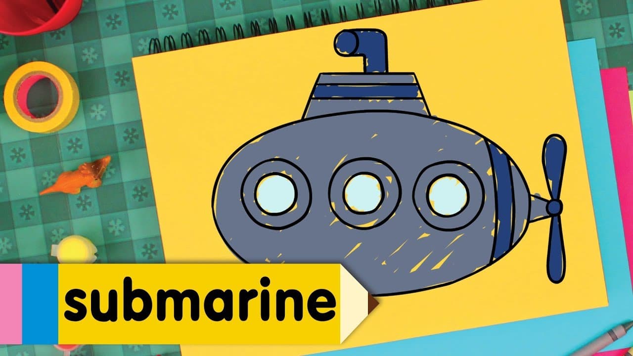 Preview of Learn How to Draw A Submarine | Kids Drawing Lesson | Step By Step