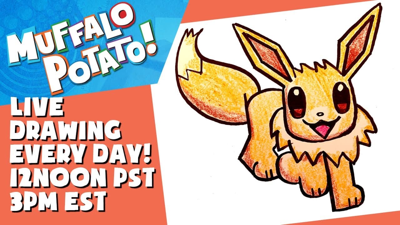 Preview of How To Draw EEVEE from POKEMON! #withme MUFFALO POTATO