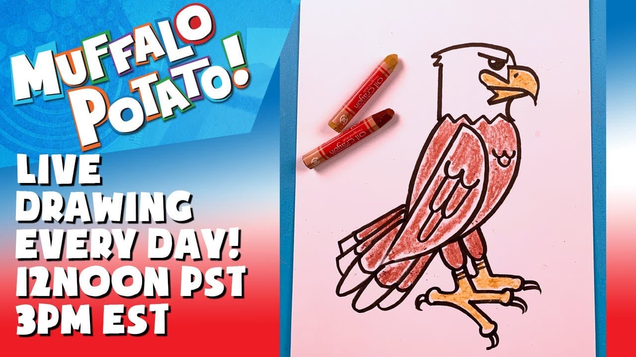 Preview of How To Draw a BALD EAGLE! #withme MUFFALO POTATO