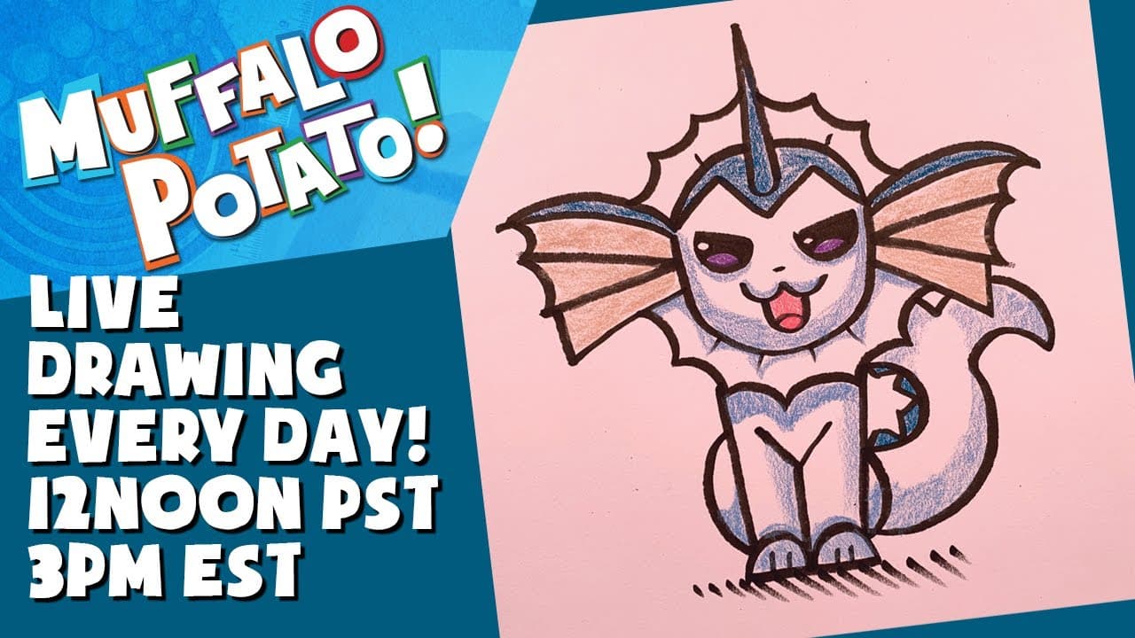 Preview of How To Draw VAPOREON from POKEMON! #withme MUFFALO POTATO