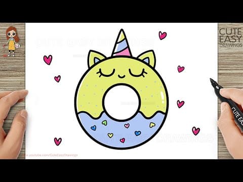 Preview of How to Draw Cute Cake - Easy Drawing and Coloring for Kids and Toddlers