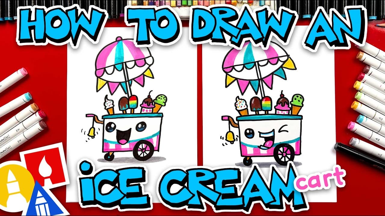 Preview of How To Draw An Ice Cream Cart