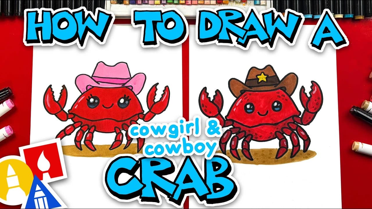 Preview of How To Draw A Cowgirl and Cowboy Crab