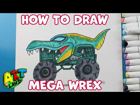 Preview of How to Draw Mega Wrex | Hot Wheels Monster Trucks