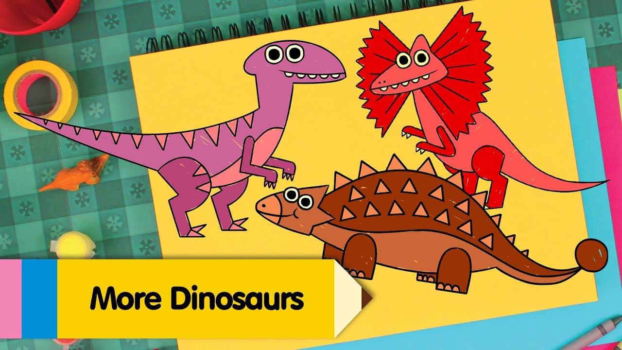 Preview of How To Draw A Dilophosaurus, Ankylosaurus, and Velociraptor