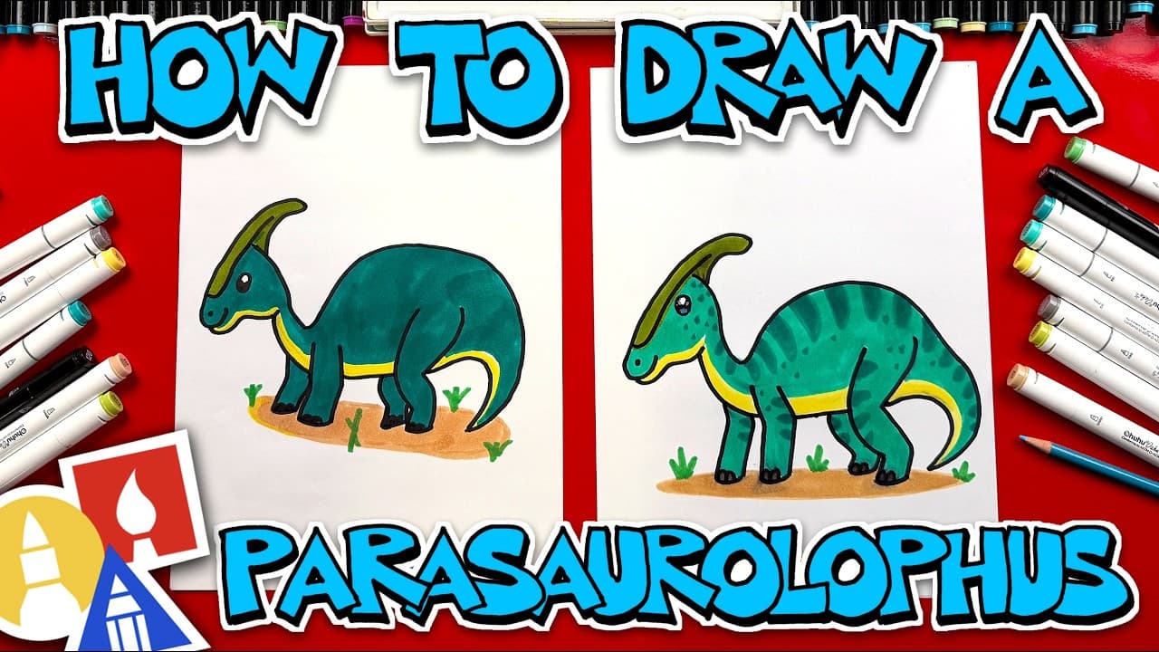 Preview of How To Draw A Parasaurolophus Dinosaur