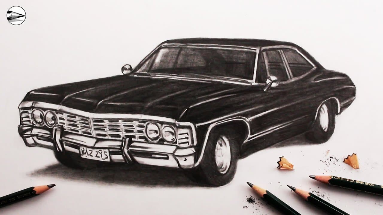 Preview of How to Draw a Realistic Car Narrated for Beginners: 67 Chevy Impala