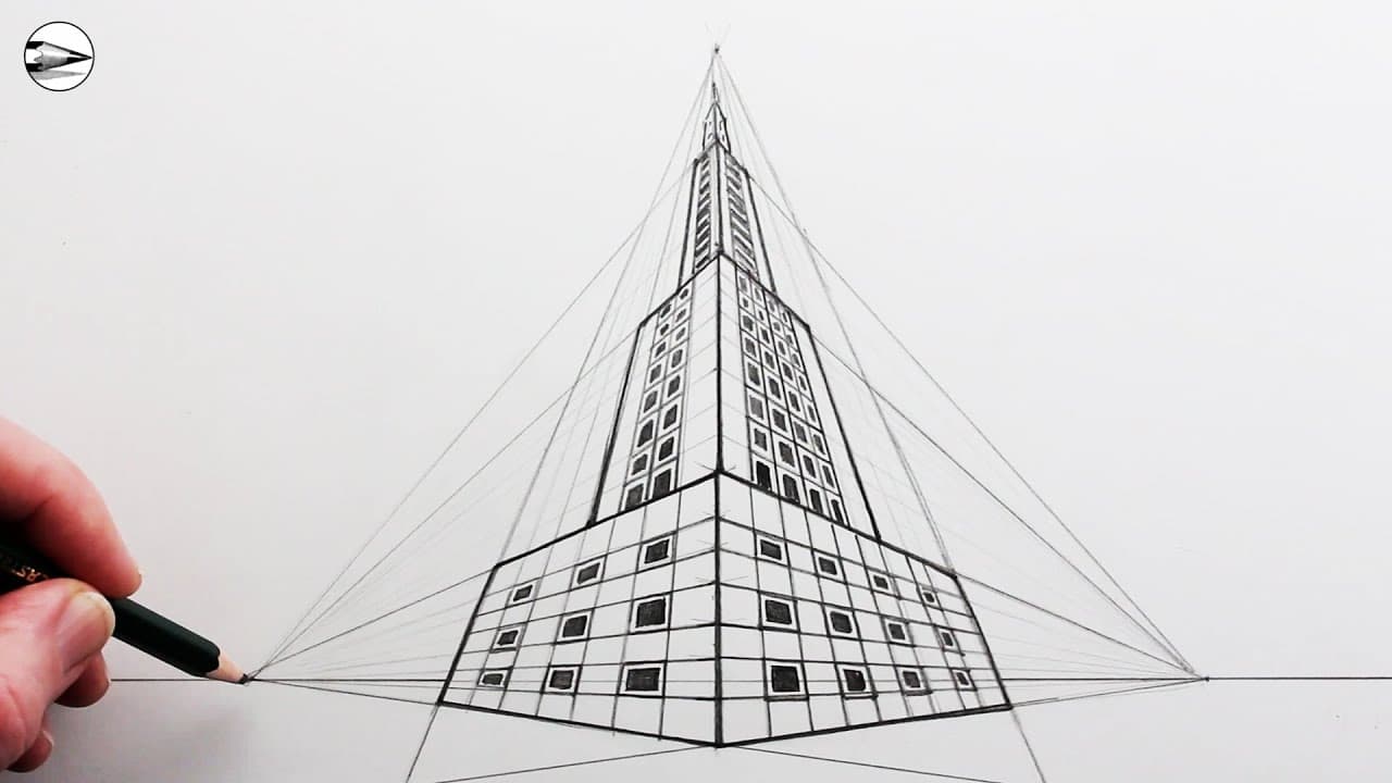 Preview of How To Draw A 3D Building using Three-Point Perspective Step by Step
