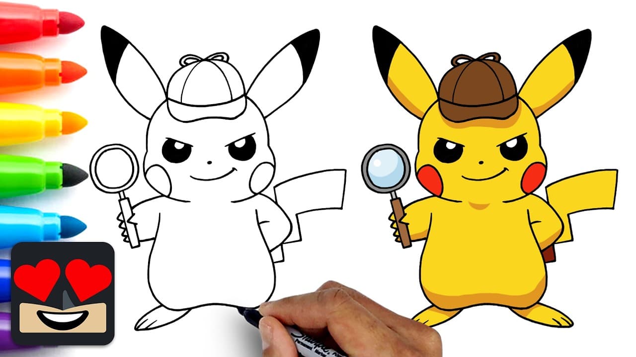 Preview of How To Draw Detective Pikachu | Pokemon