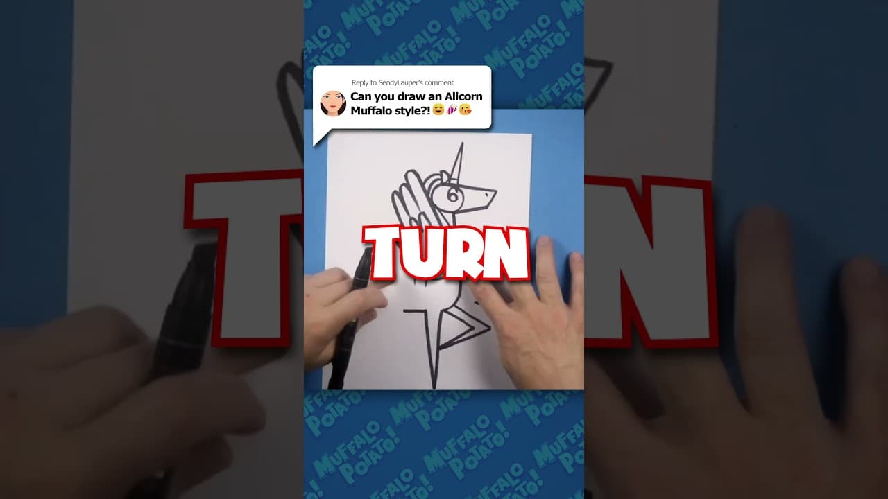 Preview of How to Draw A Using Letters and Numbers with Muffalo Potato  #howtodraweasy #alicorn
