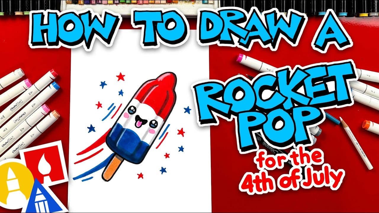 Preview of How To Draw A Rocket Pop For The 4th Of July