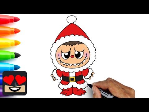 Preview of How To Draw Christmas Labubu