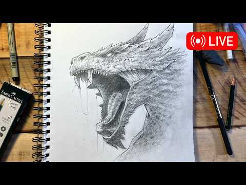 Preview of How to Draw a Dragon 🔴 LIVE session 🔥