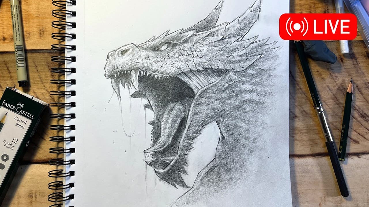 Preview of How to Draw a Dragon 🔴 LIVE session 🔥