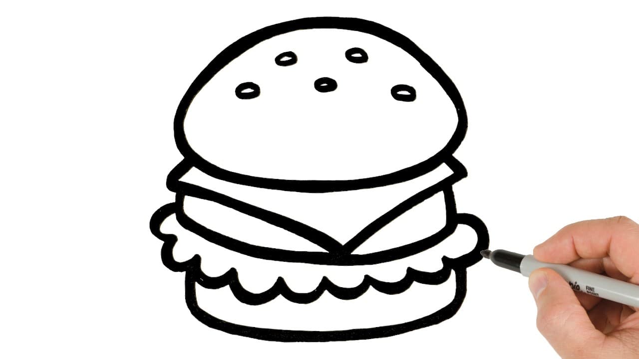 Preview of How to Draw a Cheeseburger | Super Easy Step-by-Step Tutorial!