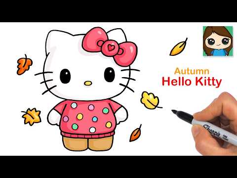 Preview of How to Draw Hello Kitty Fall 🍁 Sanrio Autumn Drawing