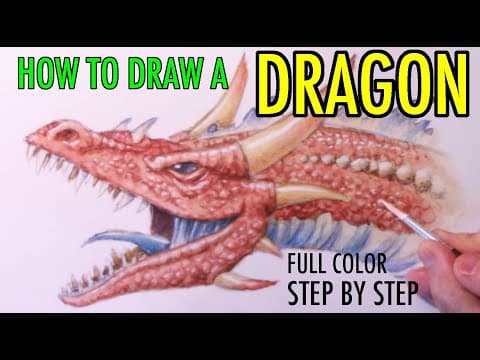 Preview of How to Draw a Dragon: Full-Color Narrated Tutorial