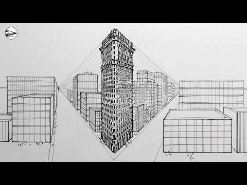 Preview of How to Draw Buildings in Perspective: The Flatiron NYC Narrated Drawing Tutorial