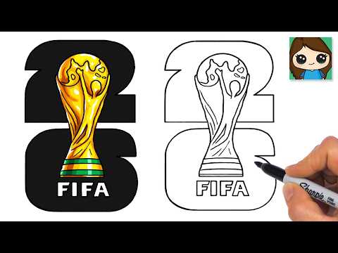 Preview of How to Draw FIFA World Cup 2026 Trophy and Logo | Soccer Fan Art