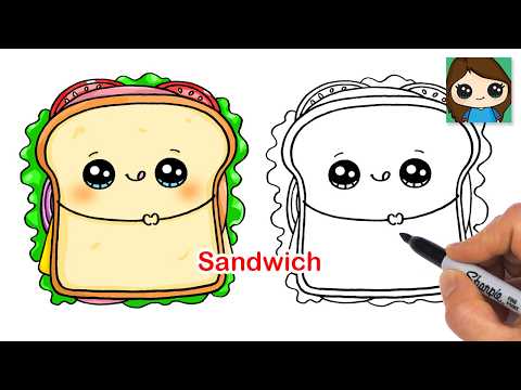 Preview of How to Draw a Sandwich 🥪 Cute Food Art