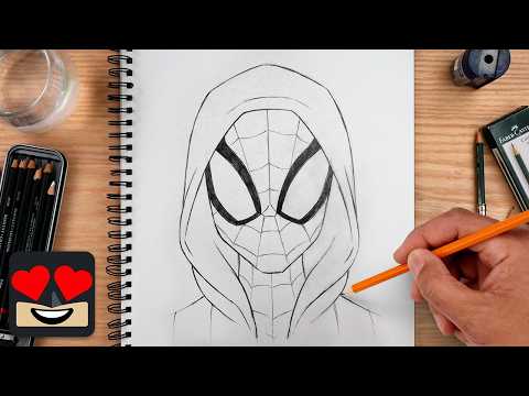 Preview of How To Draw Miles Morales Spider Man | Beginner Drawing Tutorial (Step-by-Step)