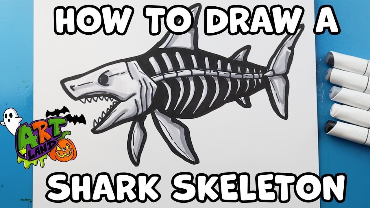 Preview of How to Draw a Shark Skeleton