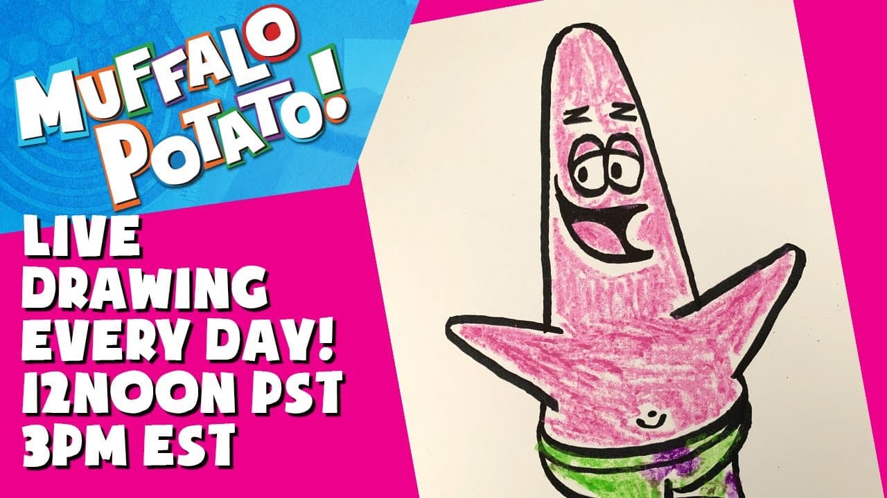 Preview of How To Draw PATRICK from SPONGEBOB! #withme MUFFALO POTATO