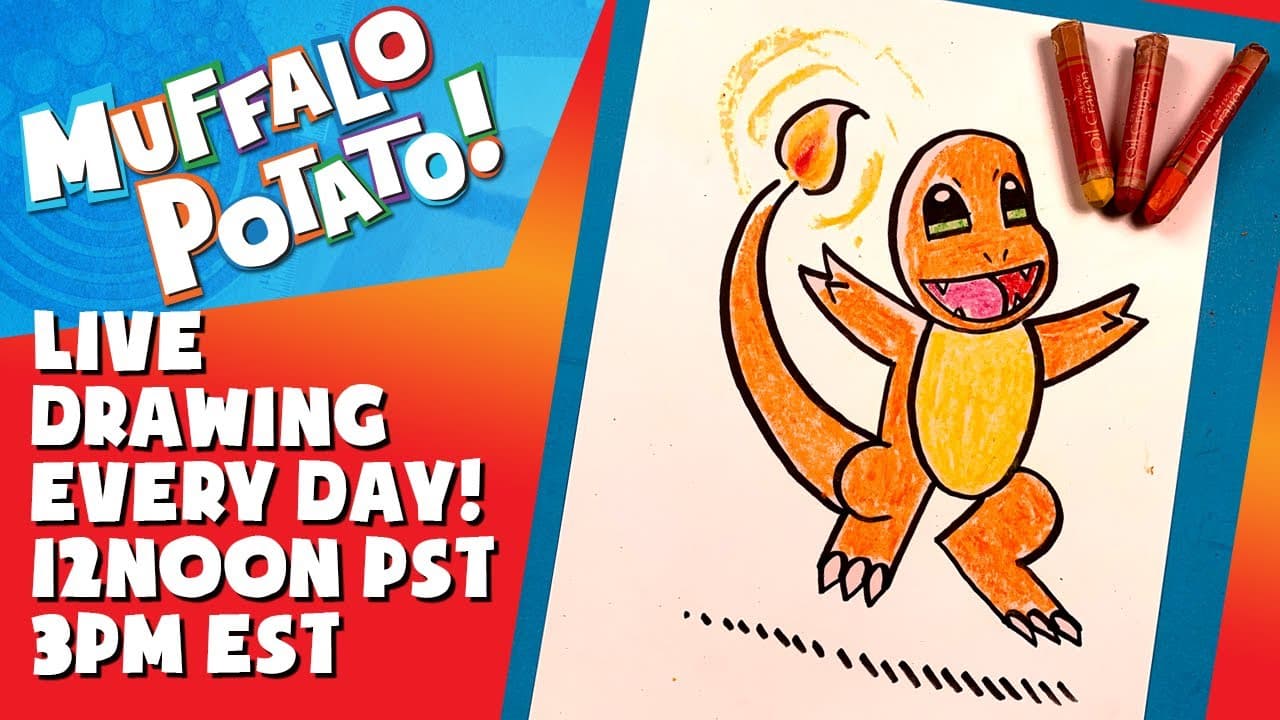 Preview of How To Draw CHARMANDER from POKEMON! #withme MUFFALO POTATO