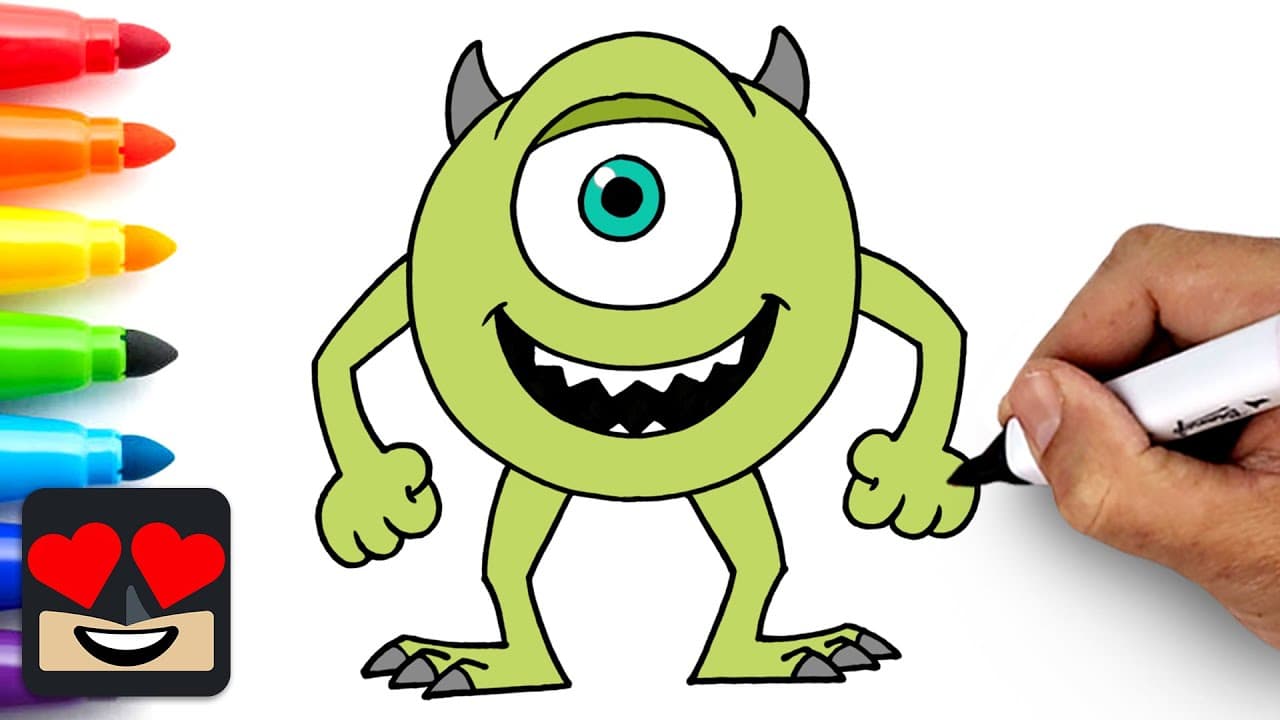 Preview of How To Draw Mike Wazowski | Monsters Inc