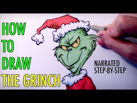 Preview of How to Draw THE GRINCH: Narrated Step by Step Tutorial