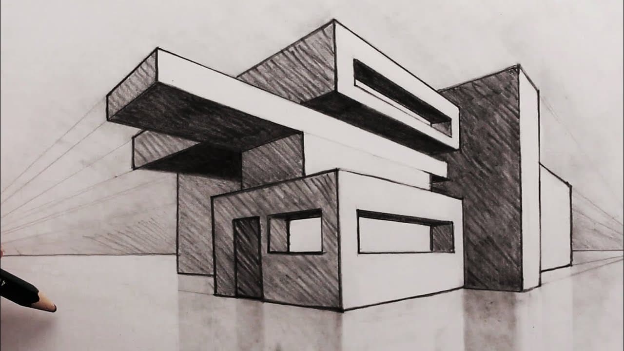 Preview of How to Draw a Modern House (Step by Step)