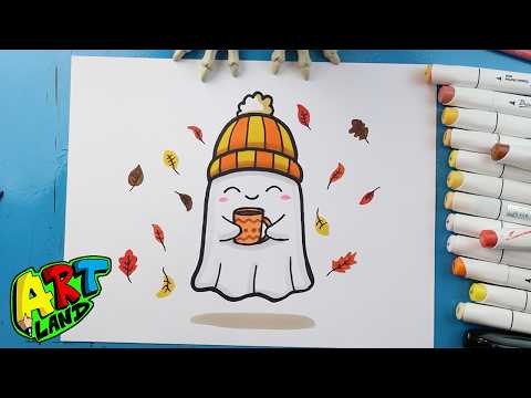 Preview of How to Draw a Cute Fall Ghost