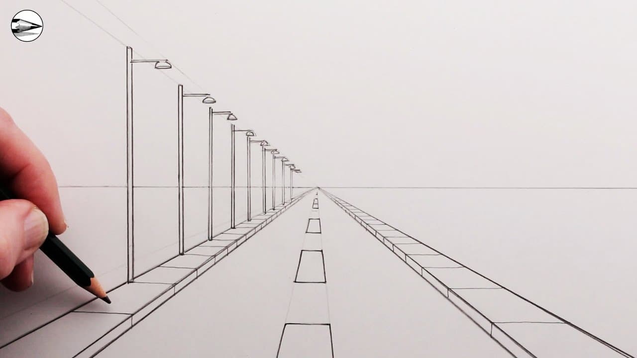 Preview of How to Draw a Simple Road using One-Point Perspective for Beginners