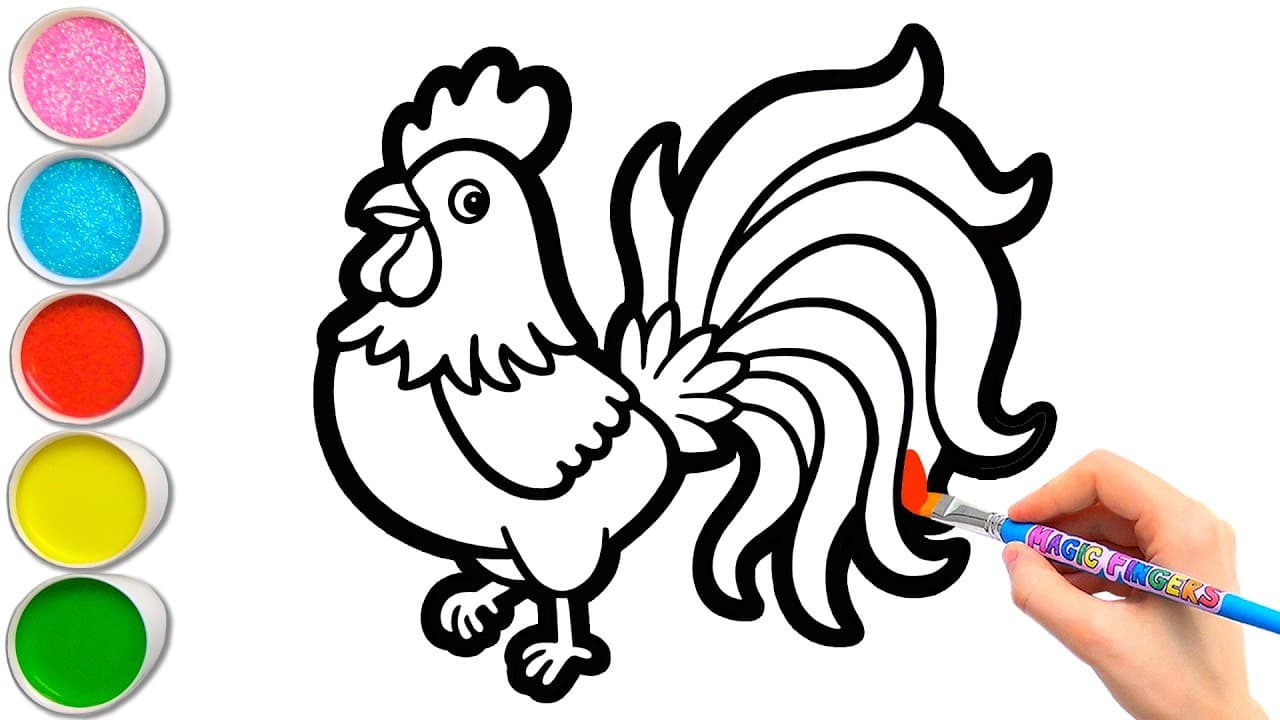 Preview of 🐓 Draw & Color a Majestic Rooster 🎨 Mindful Drawing Time & Joyful Learning for Kids #437