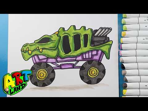 Preview of How to Draw Skelesaurus | Hot Wheels Monster Trucks